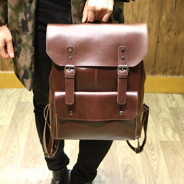Women's Leather Backpack Vintage Backpack for Women PU Leather School Backpack